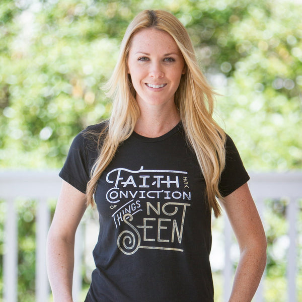 Faith is a Conviction Women's Short Sleeve T-Shirt in Black