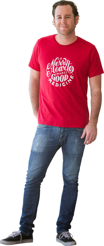 A Merry Heart Men's Short Sleeve T-Shirt in Apple Red